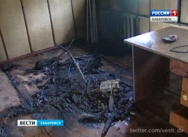 В бывшей пожарной части произошло возгорание