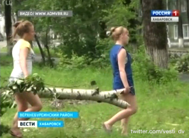 Последствия урагана в поселке Чегдомын