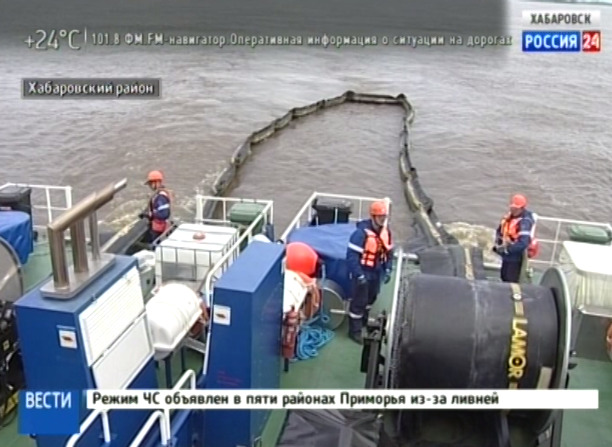 Учения Транснефти по ликвидации разлива нефти в Амуре