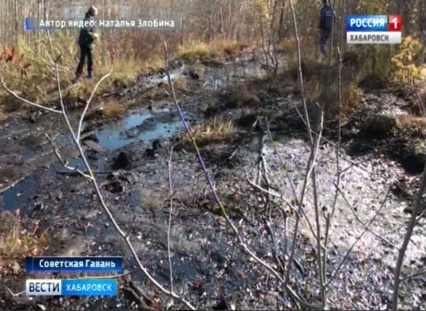 Разлив мазута в Сов. Гавани