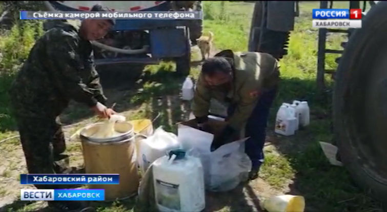 Пестициды на полях в Благодатном