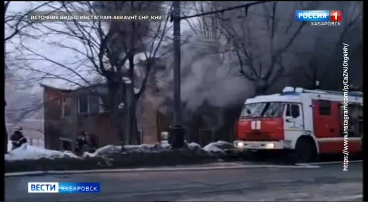 Памятник архитектуры сгорел в центре Хабаровска