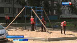 В Городе юности готовят к сдаче первый двор, благоустроенный по программе «1000 дворов» в 2023 году