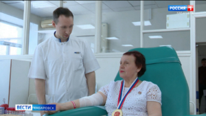 Смотрите в 21:10. Почётный донор из Хабаровска попала в Книгу рекордов России