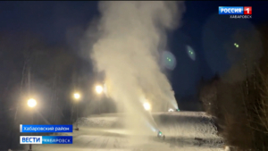 На горнолыжном комплексе «Хехцир» началось оснежение трассы «Полковник»