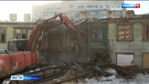 Очередные ветхие дома снесли в Хабаровске – на пересечении улицы Гоголя и Уссурийского бульвара