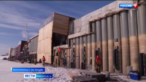 «Горынычи» в помощь: реконструкция причальной стенки продолжается на речном вокзале Комсомольска