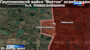 Бойцы группировки войск «Восток» освободили населённый пункт Новосолошино Запорожской области