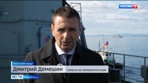 Губернатор поднялся на борт десантного корабля «Ослябя»: «Благодарность морякам от жителей края»