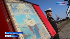 На борту большого десантного судна «Ослябя» прибыл список Порт-Артурской иконы Божией Матери